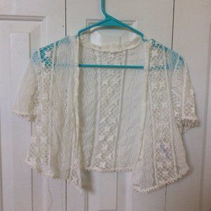 🌵 White Lightweight Lace Cardigan Size XS